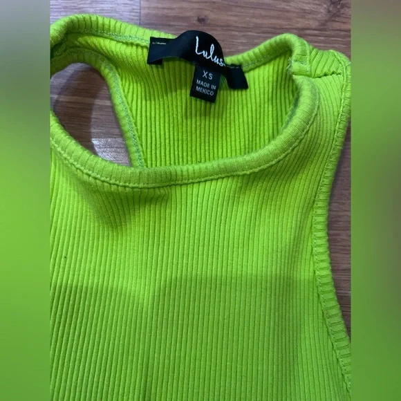 Lulus Neon Green Ribbed Set - Picture 2 of 3